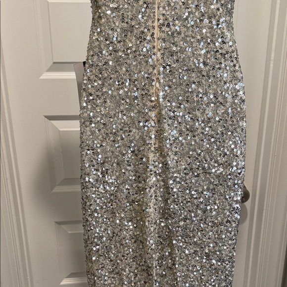 NWT Mac Duggal Elegant Gold Silver Sequin Dress Size 0 Holiday Party New Years - Picture 11 of 16